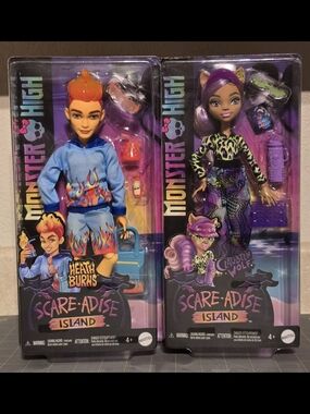 Monster High Scare-adise Heath Burns & Clawdeen Wolf Dolls